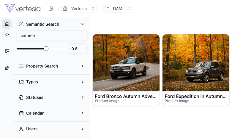 Vertesia semantic search